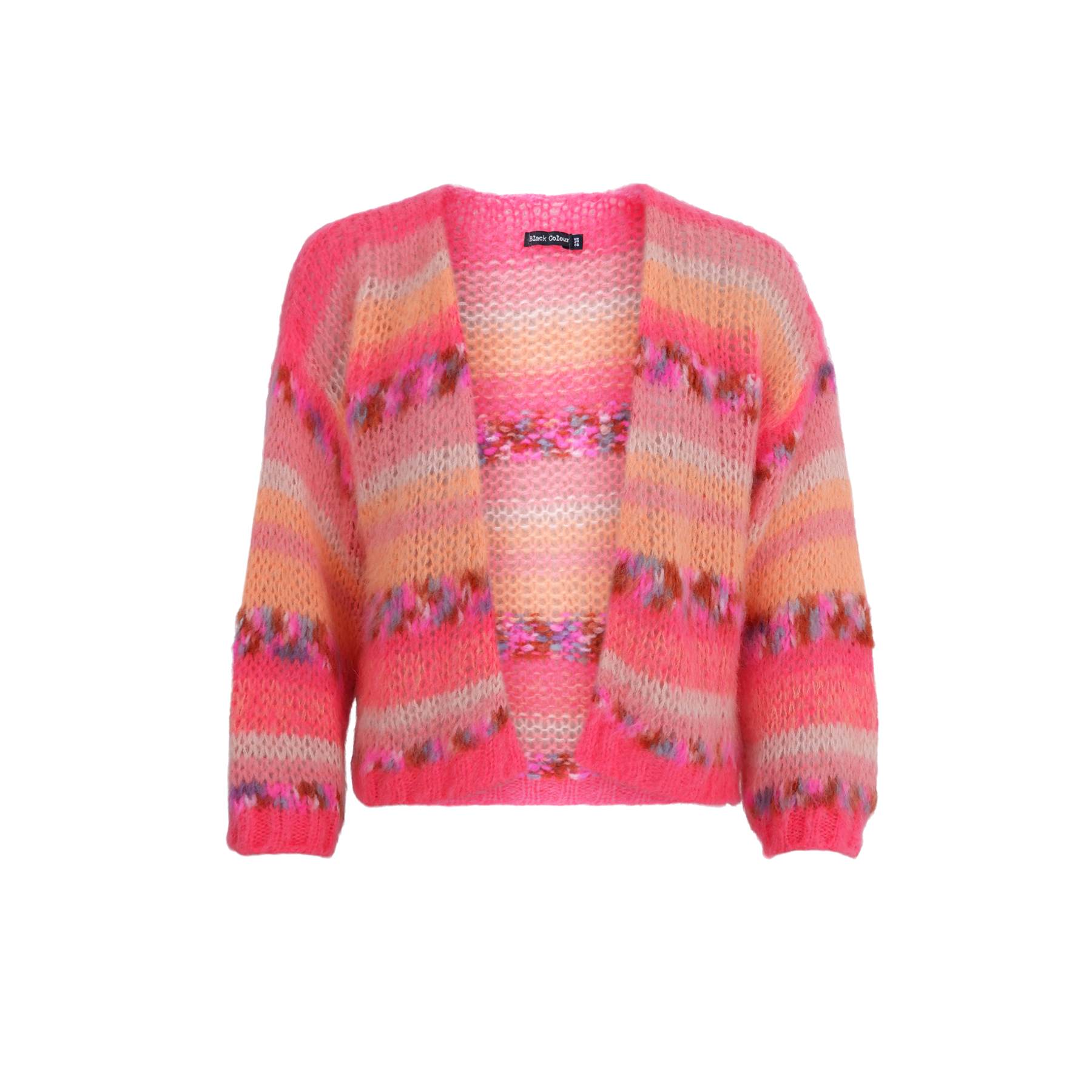 black colour - BCLAGOON multi striped cardigan - peach multi