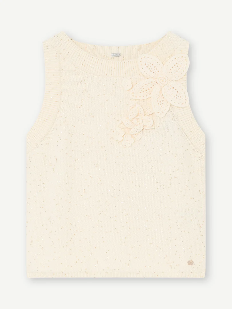 GUSTAV - LISEL WAISTCOAT KNIT - 1010 OFF WHITE