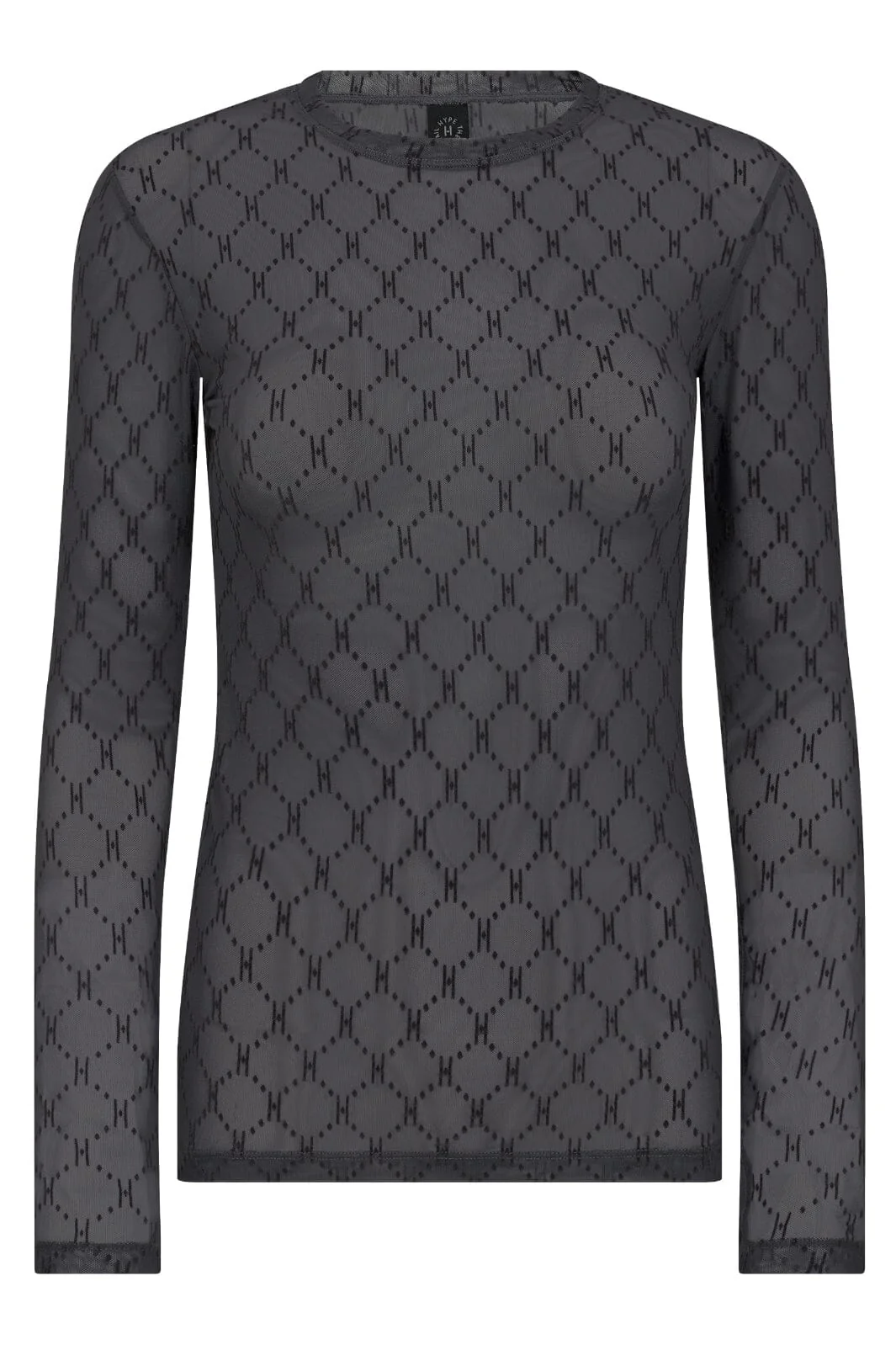 HYPE THE DETAIL - MESH BLOUSE - 8 GREY