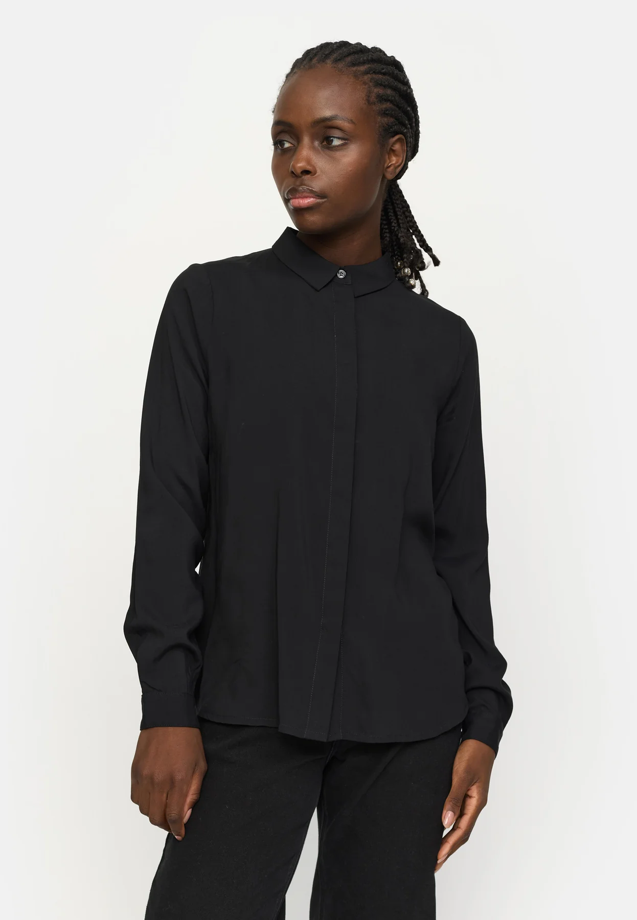 SOFT REBELS - SRFREEDOM LS SHIRT - BLACK