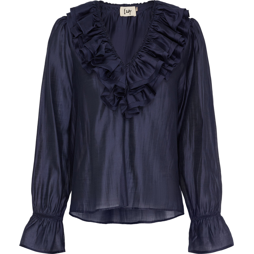 57770 Klara Flounce Blouse 659 Dark navy - front