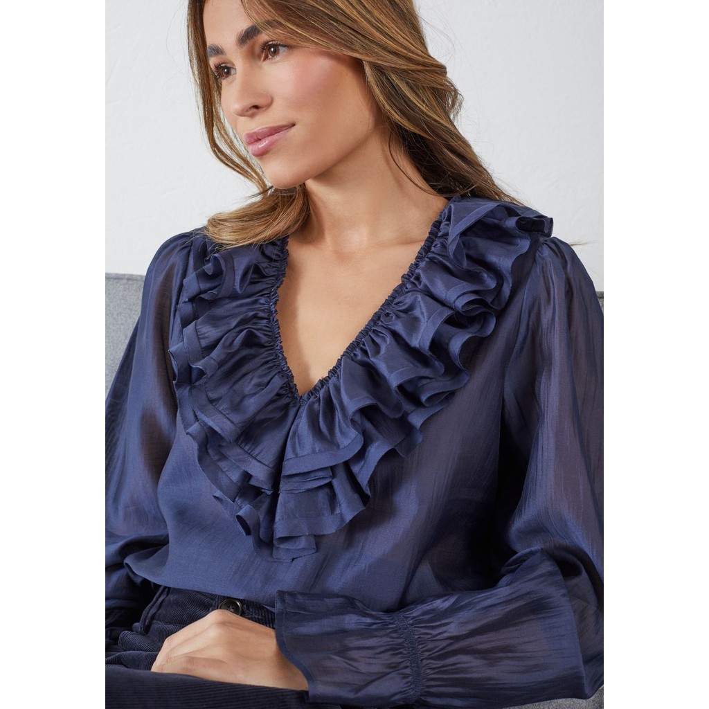 57770 Klara Flounce Blouse 659 Dark navy