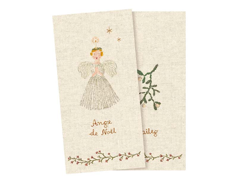 MAILEG - SERVIET ENGEL - HVID - SMALL