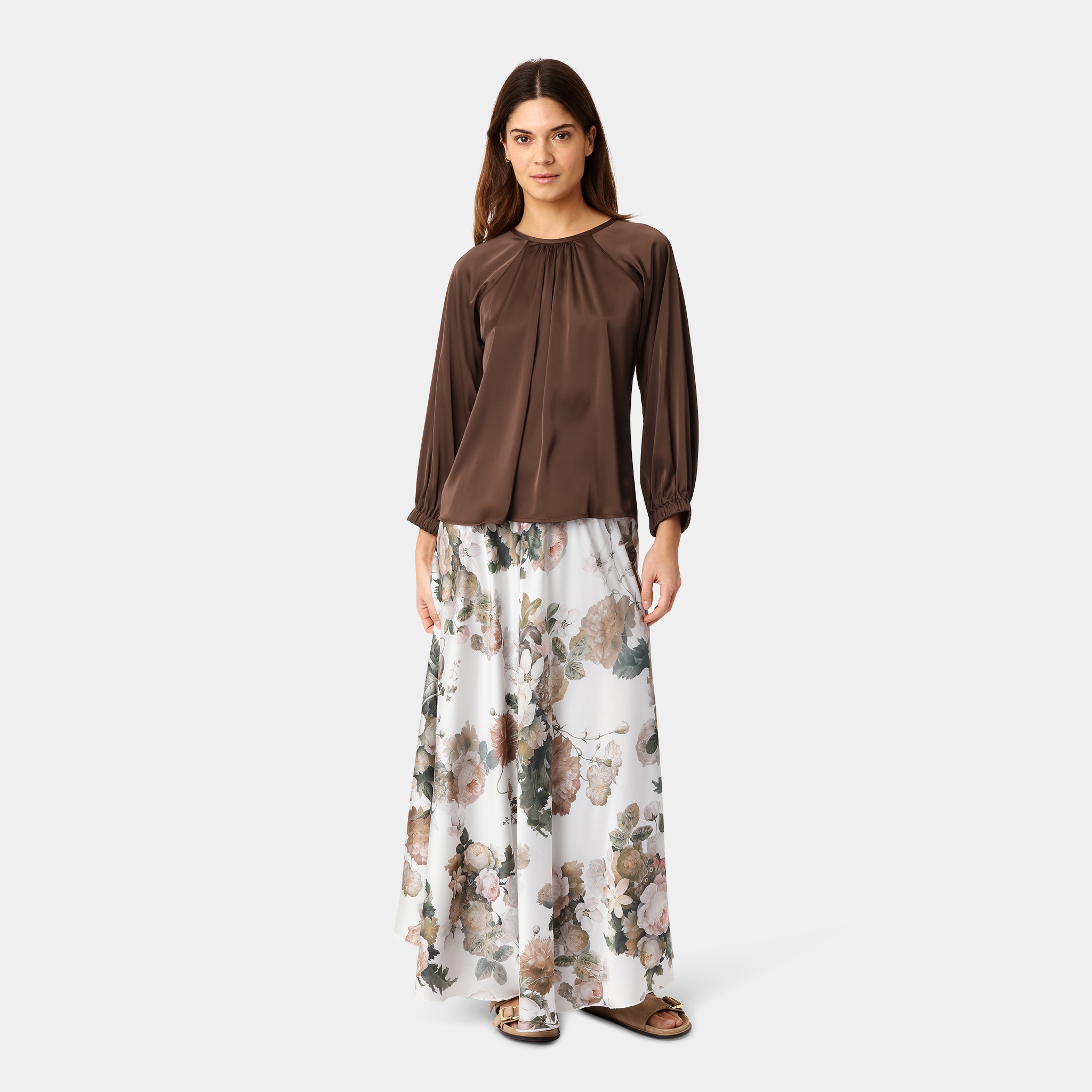 KARMAMIA - RACHEL BLOUSE - SEMI RICH BROWN MODEL