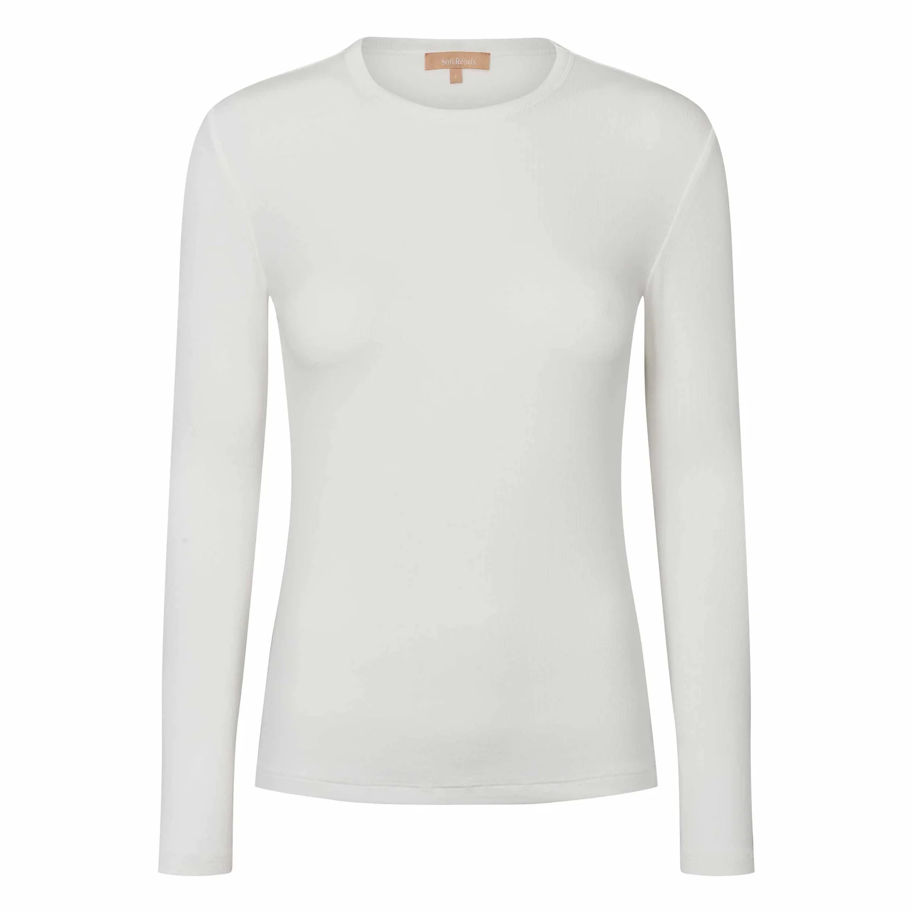 SOFT REBELS - SRFENJA O-NECK TOP - SNOW WHITE